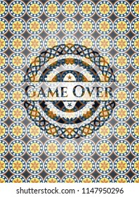 Game Over arabic emblem background. Arabesque decoration.