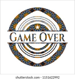 Game Over arabic emblem background. Arabesque decoration.