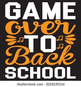 el juego va al diseño de camisetas de la escuela trasera, archivo vectorial.