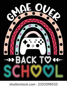 Game Over To School T Shirt Print Template  