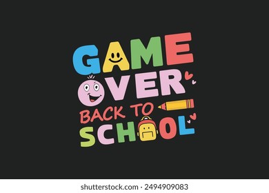Juego sobre diseño de camiseta de vuelta a la escuela