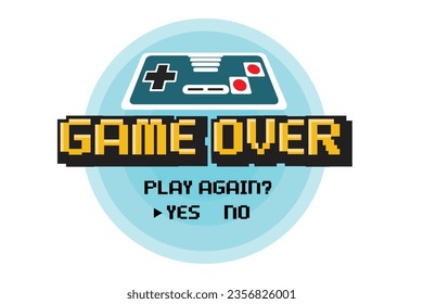 Game Over background with player selection.8 bit game.retro game.