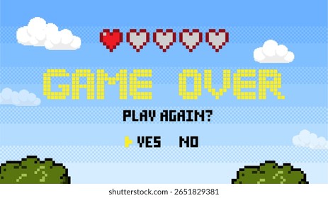 Jogo Sobre fundo com seleção de jogador.8 bit game.retro jogo.	