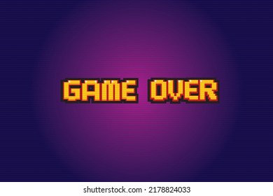 Game Over Background8 Bit Gameretro Game Stock Vector (Royalty Free