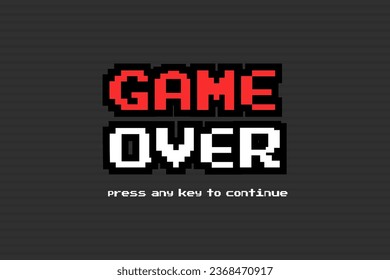 Game over background,Pixel Game Over, 8-bit Pixel Game Over.