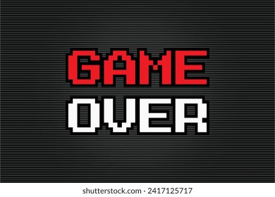 Game over background,Pixel Game Over, 8-bit Pixel Game Over.