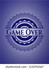 Game Over badge with denim background