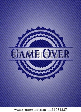 Game Over badge with denim background
