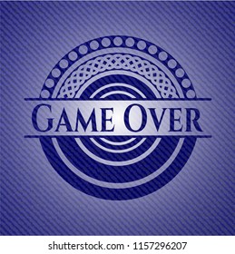 Game Over badge with jean texture