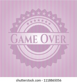 Game Over badge with pink background