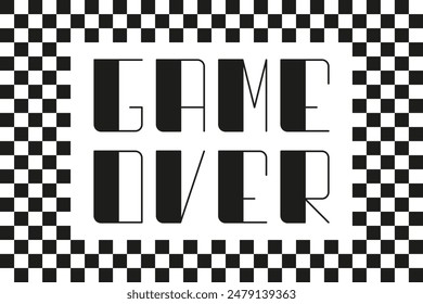 Game over -  banner design. Background cover template for quizzes, games, presentations, educational events, and entertainment activities, vector