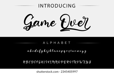 Game Over Best Alphabet Amazing Script Signature Logotype Font lettering handwritten