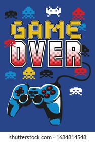 game over. boys tees vector graphic design