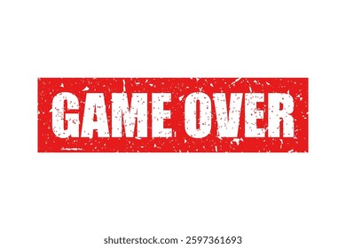 Game over bright red stamp isolated on white background