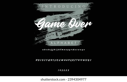 Game Over BRUSH Signature Font Calligraphy Logotype Script Brush Font Type Font lettering handwritten