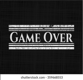 emblema de la tiza Game Over escrito en una pizarra