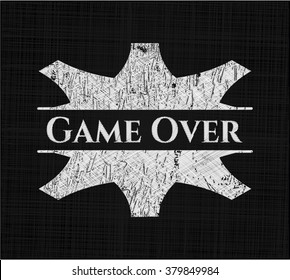 Game Over chalkboard emblem written on a blackboard