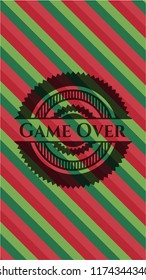 Game Over christmas colors style emblem.