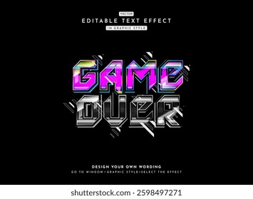game over colorful modern retro futuristic chrome text effect