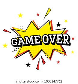 Game Over. Comic Text in Pop Art Style. Vector Illustration