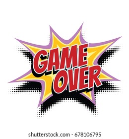 game over comic word. Pop art retro vector illustration