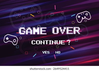 Game over, continue playing with controller, creative game template