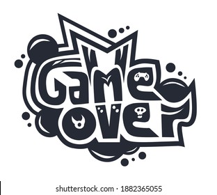 Game Over Cool Game Over Writing Stock Vector (Royalty Free) 1882365055 ...