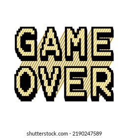 Game Over. Creative gaming t-shirt and apparel trendy design with gamepad, typography, print, vector illustration. Trendy Clothing video game Design