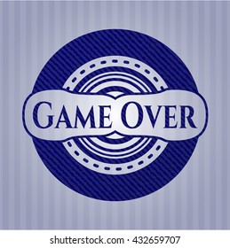 Game Over with denim texture