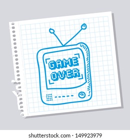 game over design over gray background vector illustration 
