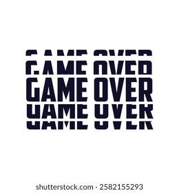 GAME OVER design typography, Grunge background vector design text illustration, sign, t shirt graphics, print.