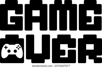 Game over design vector art