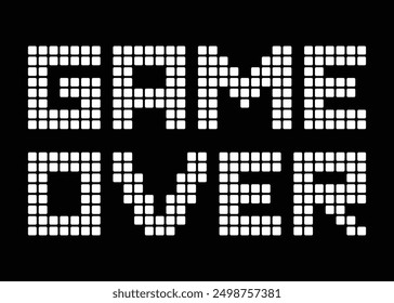 Game Over Digital Pixel Bitmap Video Game Text