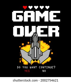 GAME OVER, DO YOU WANT TO CONTINUE?