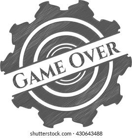 Game Over draw with pencil effect