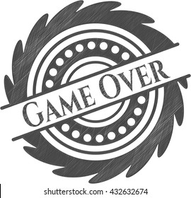 Game Over draw with pencil effect