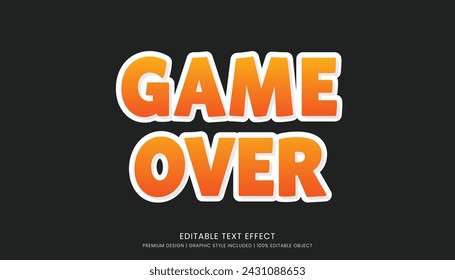 game over editable text effect template vector design with abstract style