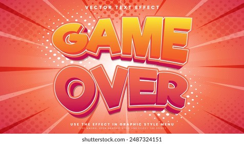 Game Over editable text effect template with modern style