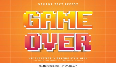 Game Over editable text effect template with Pixel effect