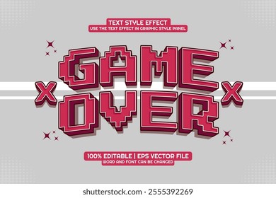 Game Over Editable text Effect 3D Cartoon style