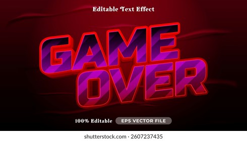 Game over Editable Text Effect, Font Style on graphic style