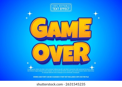 Game Over Editable Vector 3D Text Effect – Playful and Modern Typography Cartoon Style for Poster, Branding, Social Media