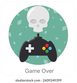Game Over and end icon concept