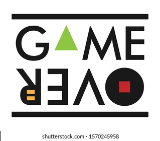 game over fashion slogan for different apparel and T-shirt. - Vector