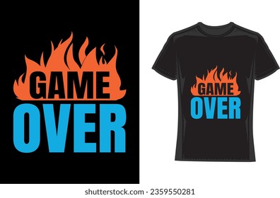 Game over, Gaming T-Shirt Design