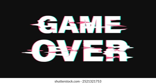 Game over glitch style vector Illustration