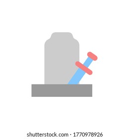 Game over, grave icon. Simple color vector elements of video game icons for ui and ux, website or mobile application