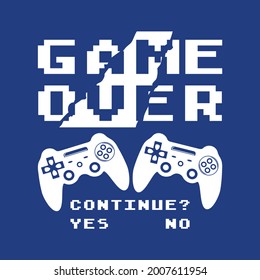 Game over, hand drawn artwork, typography graphic design, for t-shirt prints, vector illustration