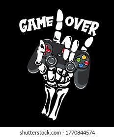 Game over, hand taking a game control