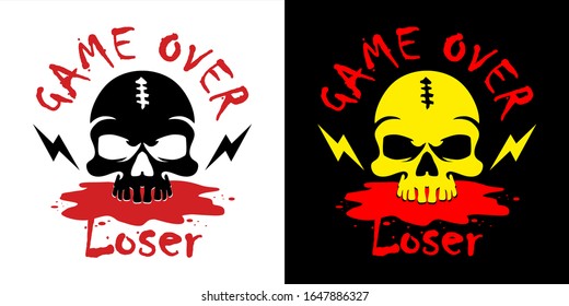 Game over - icon of the end game of the losing player. Illustration, vector